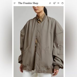 Frankie Shop Lumi Bomber Jacket in Dark Olive